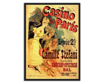 Casino de Paris Beautiful era vintage poster by Cheret Jules fine Art print