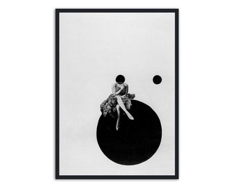 Zwart-wit fotografie prints, László Moholy-Nagy, vintage kunstfotografie, Olly en Dolly Sisters