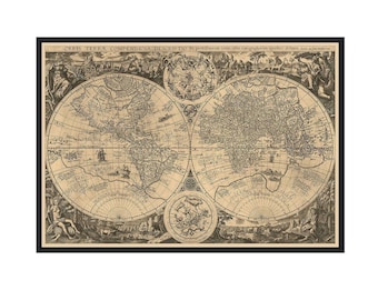 Old map - World map (1596) - Poster, 024