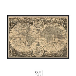 Alte Landkarte - Weltkarte (1596) - Poster, 024