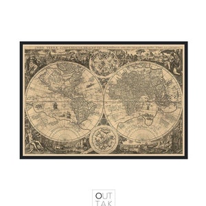 Old map World map 1596 Poster, 024 image 1