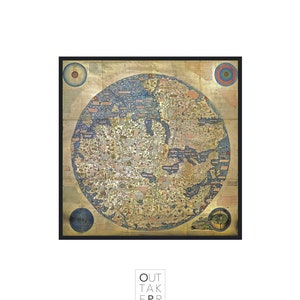 Alte Landkarte - Weltkarte (1450) - Leinwand - Fra Mauro, 103
