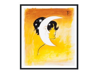 Fine Art Poster - René Gruau "Luna" - 1980 Art Print - Vintage Fashion Poster Reproduction - Retro Designer Wall Art