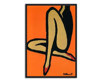 Vintage Fashion Print - "Bally Shoes" by Bernard Villemot - Advertising Poster for Wall Art - Limited Edition Art Reproduction