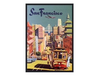 Vintage Travel Poster - San Francisco Original Vintage Poster - Giclée Fine Art Wall Art Decor for travel lover