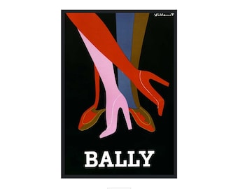 Bally Tango Poster Print by Bernard Villemot - Famous Advertising Poster Reproduction - Vintage Fashion Art Print