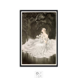 Art Deco Druck - "Lilien" von Louis Icart - Fine Art Print für Home Decor - Vintage Werbeplakat