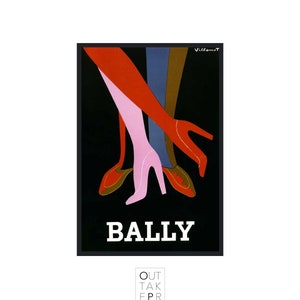 Stampa di poster Bally Tango di Bernard Villemot - Riproduzione di famosi poster pubblicitari - Stampa artistica di moda vintage