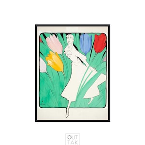 Rene Gruau Print - Vintage Fashion Illustration Poster - Home Wall Art Decor Reproduction