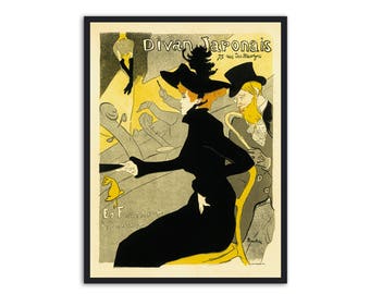 Poster vintage Divan Japonais - Toulouse-Lautrec - GRANDE stampa d'arte