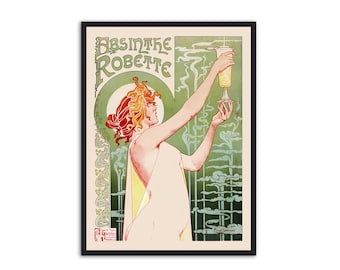 LARGE Art Nouveau advertisement - Robette Absinthe - by Henri Privat-Livemont - Art Nouveau Print