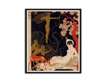 Illustration de mode imprimée Art déco « La Belle Hélène » par Georges Barbier, IL049.