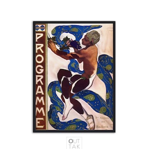 Art Nouveau Print, Ballets Russes Poster by Leon Bakst, Wall Art Decor poster