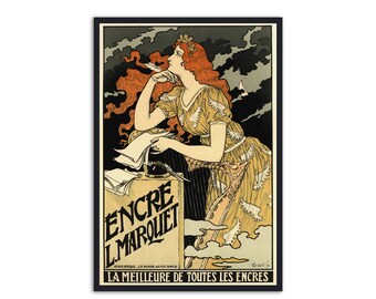 Art nouveau poster - Eugene Grasset - Art nouveau print - La Meilleure de Toutes les Encres