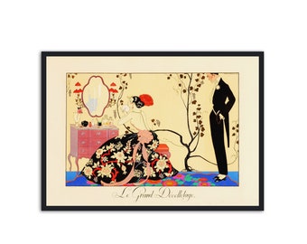 Art Deco print vintage style fashion illustration, &quot;Le Grand Décolletage&quot; by George Barbier, IL039.