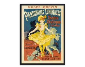 Vintage style theatre ad Pantomimes of Light poster art