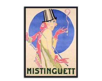 Art deco poster by Charles Gesmar "Mistinguett" - Vintage fine art print - Wall Art Decor for home