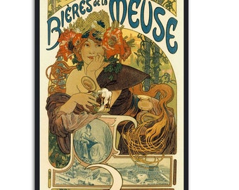 Impresión de Alphonse Mucha: Bières de la Meuse, cartel Art Nouveau