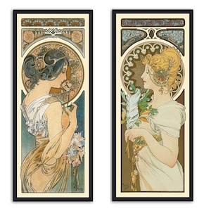 Alphonse Mucha Art Nouveau Print: Primrose Blommig affisch