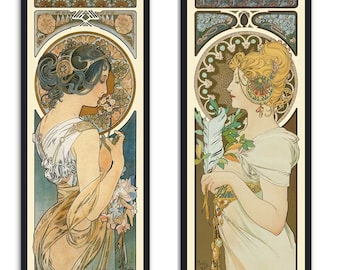 Alphonse Mucha Art Nouveau Print: Primrose Floral Poster