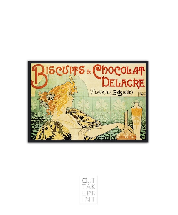 Art Nouveau Poster Print: Biscuits Chocolat Delacre by Privat Livemont
