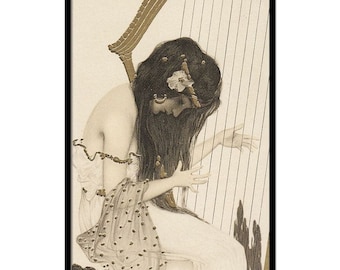 Vintage art, Art Nouveau illustration, Raphael Kirchner, Illustrations art, 8"x13"
