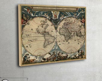 Wall art - World map canvas - Nova et Accuratissima Terrarum Orbis Tabula (1664), 004