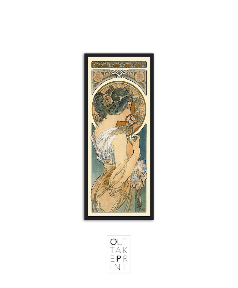 Art nouveau poster Alphonse Mucha Art nouveau print Primrose image 2