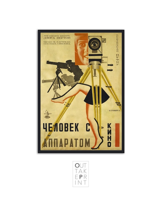 Vintage Constructivism Art - 'man With the Movie Camera