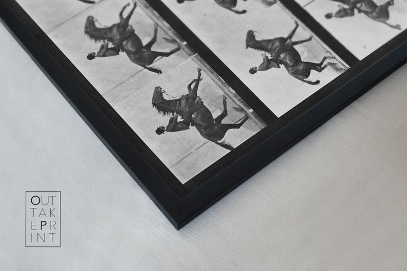 Fotografia di Eadweard Muybridge, Vintage Black & White Art Photography, Horse in Motion, Eadweard Muybridge cavallo in movimento stampa immagine 3