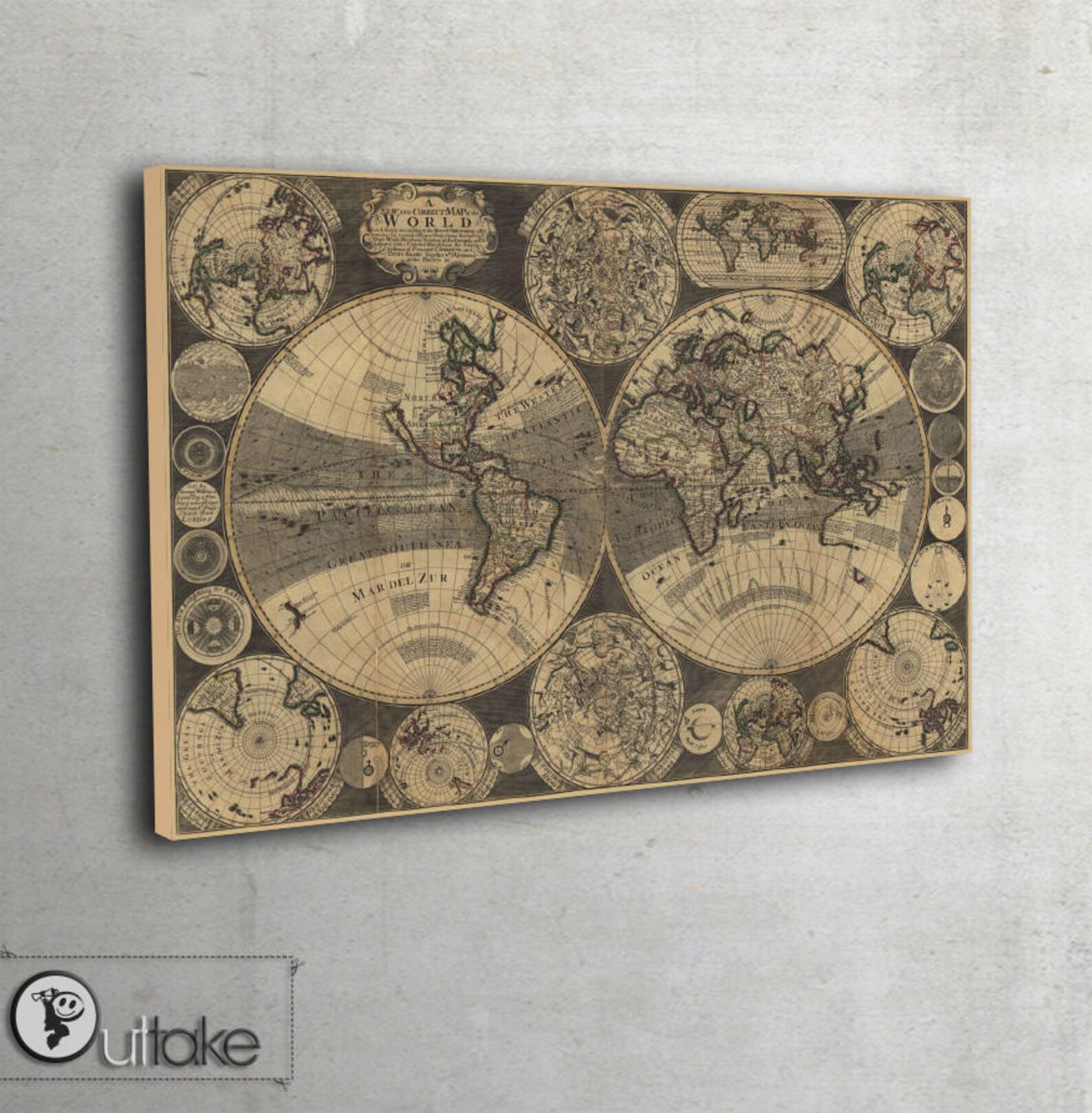 Wall Art Prints World Map Wall Art A New and Correct Map Etsy