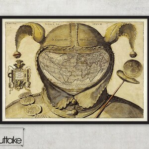 Weltkarte Wandkunst - der Narr Kappe Weltkarte (1580-1590)-Wand-Kunst-Drucke, 016
