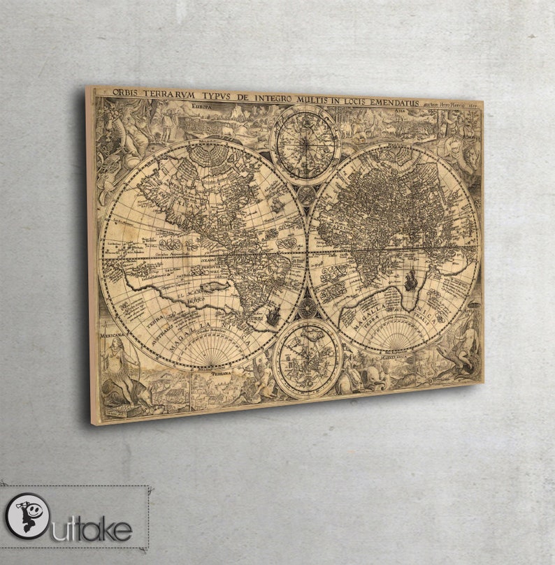 World map wall art Framed print Orbis Terrarum Typus De Integro Multis In Locis Emendatus 1594, 002 image 3