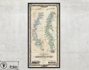 Old map - Mississippi River (1858) - Wall decor - A. Persac, 122