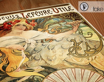 Art nouveau poster - LARGE poster - Alphonse Mucha - Art nouveau print - Antique advertising - 1896 - Canvas Print, P001