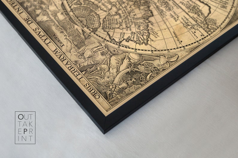World map wall art Framed print Orbis Terrarum Typus De Integro Multis In Locis Emendatus 1594, 002 image 5