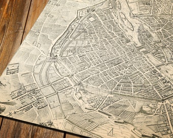Old map - François Quesnel - Poster print - 12"x12" - Paris map (1609), 071