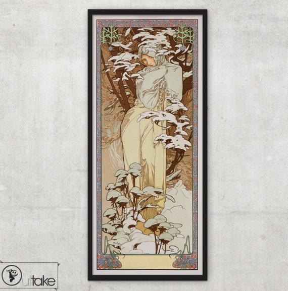 office wall decor The Four Seasons Alphonse Mucha art nouveau poster