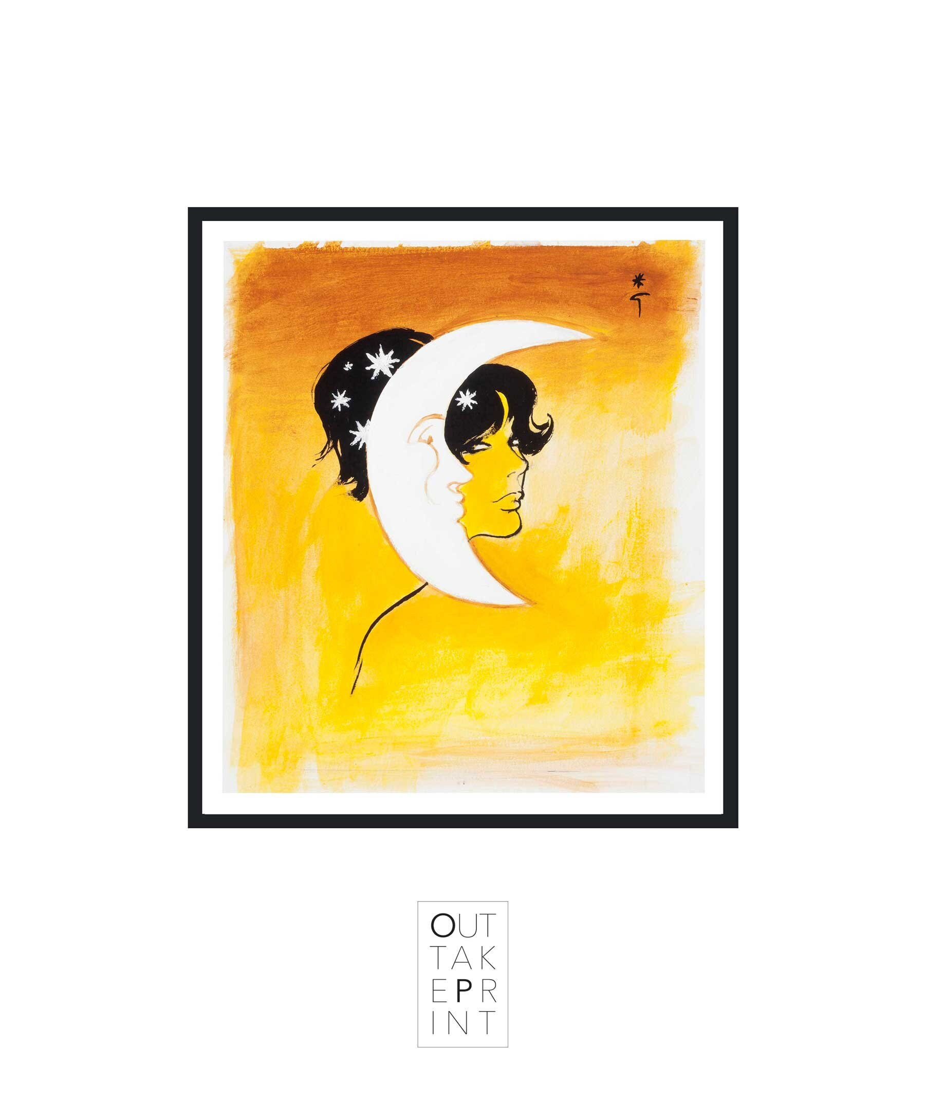 Fine Art Poster - René Gruau "Luna" - 1980 Art Print - Vintage Fashion Poster Reproduction - Retro Designer Wall Art