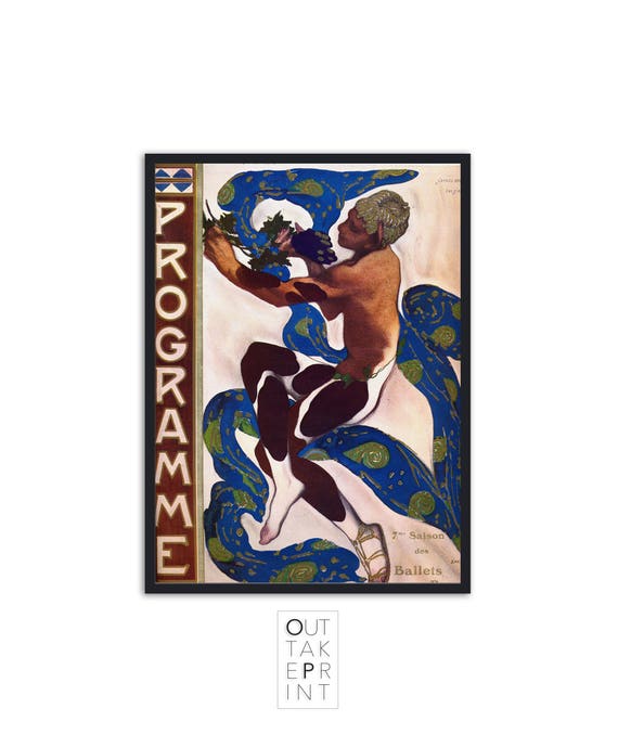 L'après-midi d'un Faune Print: Art Nouveau Ballet Poster (Framed or Unframed)