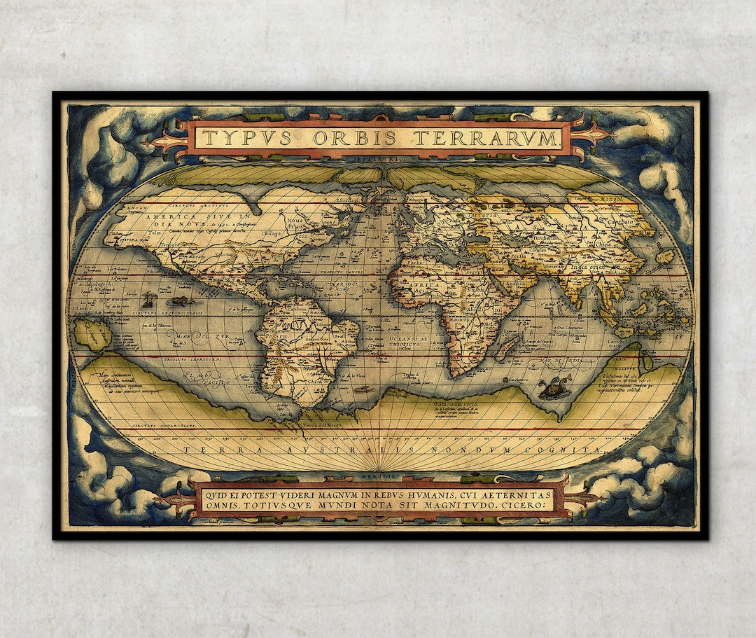 Framed Print - Antique Maps - Theatrum Orbis Terrarum (1564) by