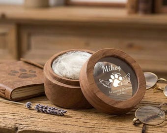 Personalized Wooden Pet Hair Memorial Box, Custom Pet Fur Keepsake Box, Dog Cat Memorial Gift, Pet Loss Remembrance Keepsake