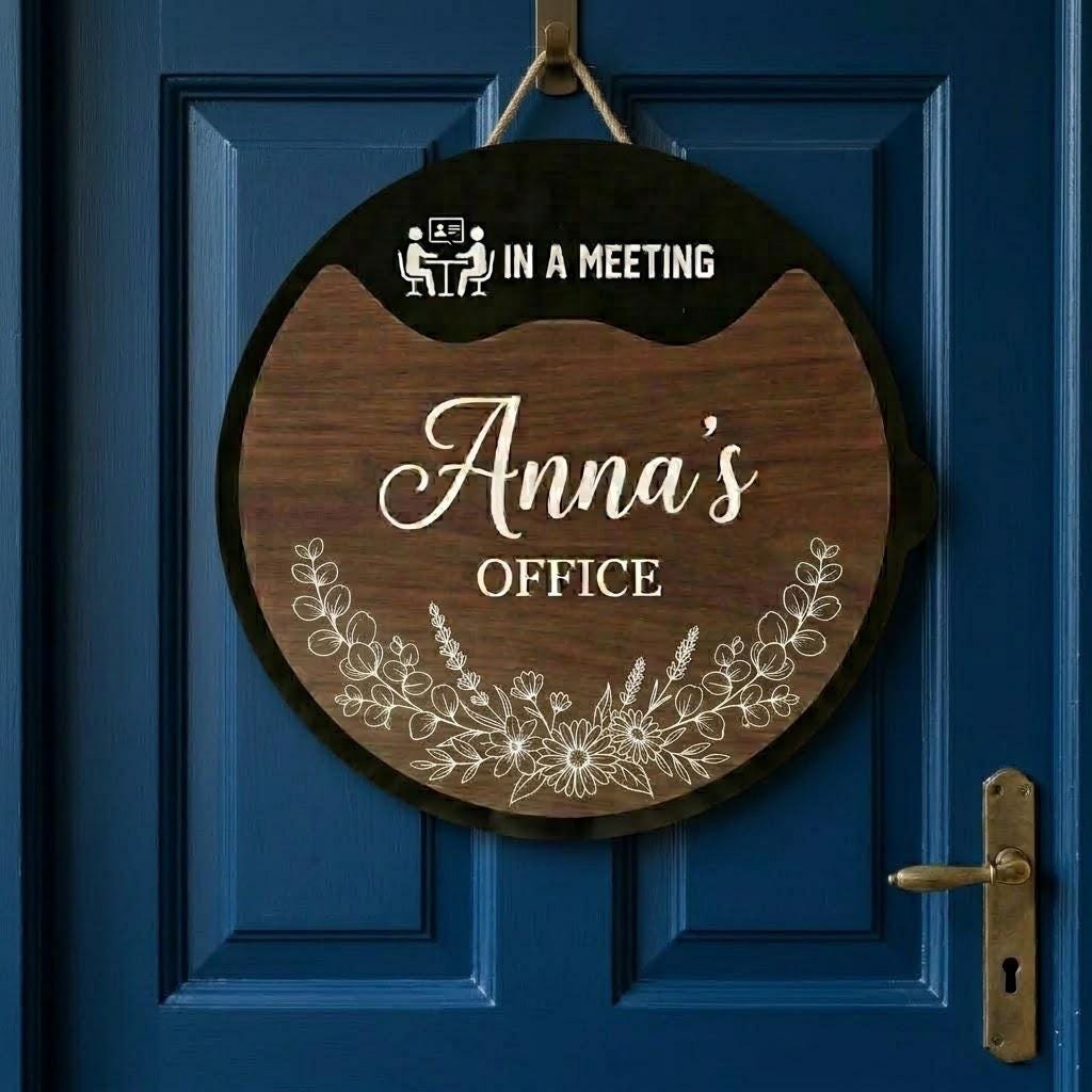 Personalized Work Status Spinner Sign, Rotating Office Door Hanger, in ...