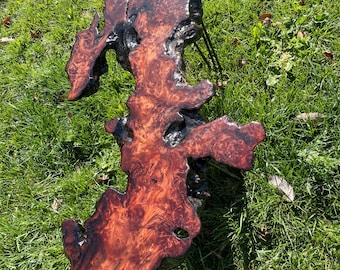 One of a kind live edge, Redwood  Burl coffee table