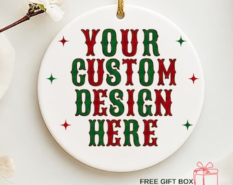 Personalisierte Weihnachtsverzierung, benutzerdefinierte Design Verzierung, Retro Weihnachtsverzierung, lustige Feiertagsverzierung, benutzerdefinierter Text-Verzierungsgeschenk