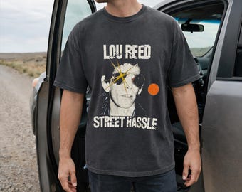 Camiseta Lou Reed Street Hassle, camiseta gráfica vintage de los años 70 de punk rock, merchandising de la banda Velvet Underground.