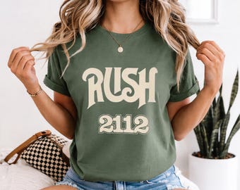 Camiseta vintage de Rush 2112, camiseta retro con estampado de la banda Rush, camiseta de concierto de rock progresivo de los años 70.