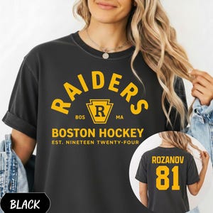 Boston Raiders Hockey-Shirt Komfort-Farben, Rozanov 81 Trikot-Stil, Hockey-Fan-Grafik-T-Shirt