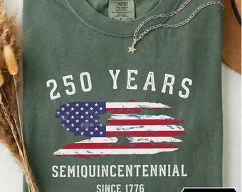 USA 250 Semiquincentennial Shirt, Patriotic American Flag Tee, 1776-2026 Comfort Colors®
