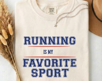 Komfortfarben Laufshirt, Lieblingssport-Grafik-T-Shirt, Marathon-Trainingsbekleidung